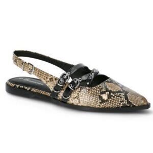 NEW 11 Women's Snakeskin Strappy Flats Sandals
